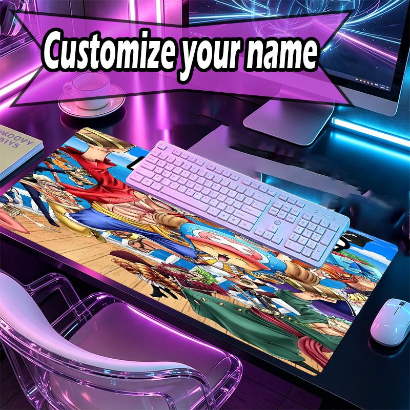 Custom Name Personalized One Piece Pattern Mousepad, Laptop PC Desk Mat, Decorative Desk Mat for Home Keyboard Pad Gift