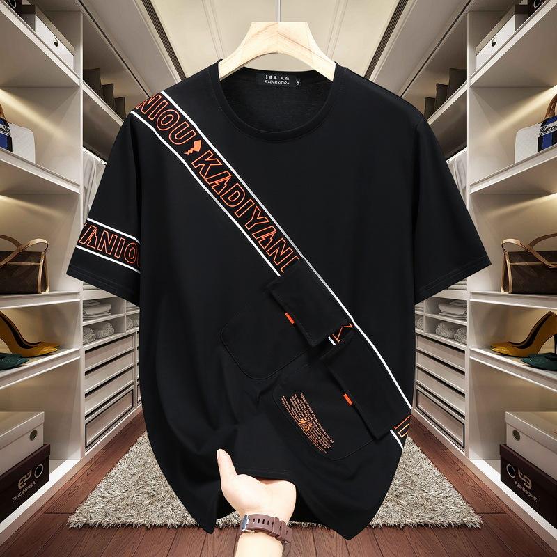 

Мужская летняя футболка размера плюс 6XL, свободная хлопковая повседневная футболка для высоких 5XL-11XL 5XL чёрный