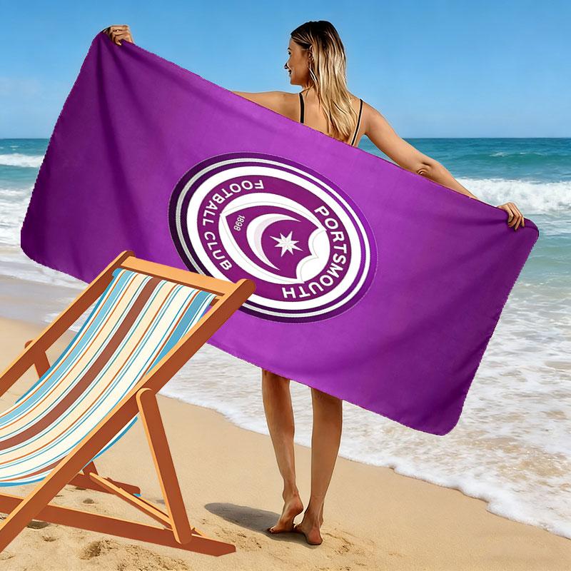 Portsmouth Logo Beach Towel, Large Soft Quick Dry Towel for Beach Camping Swimming