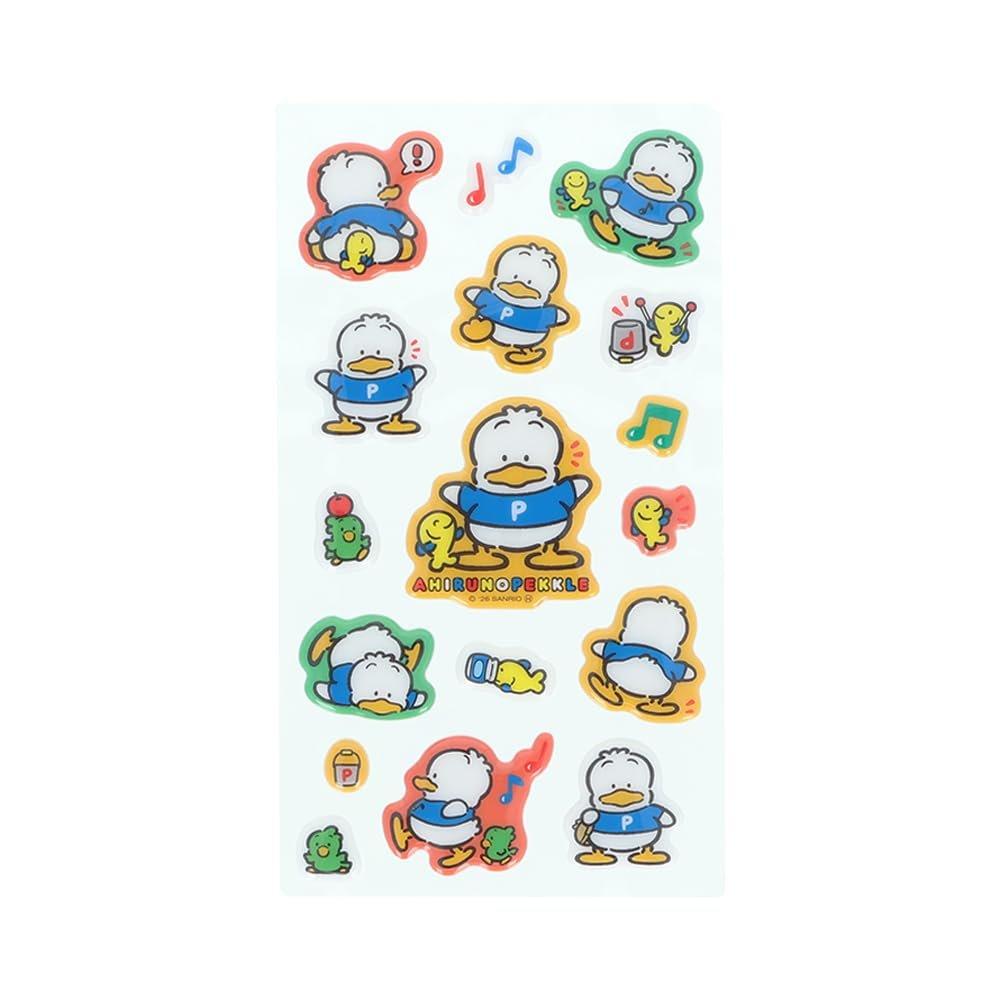 Sun-Star Stationery Sanrio Ahiru no Pekkle Puffy Sticker Retro Color Cute Japanese Decorative Stickers S8821984