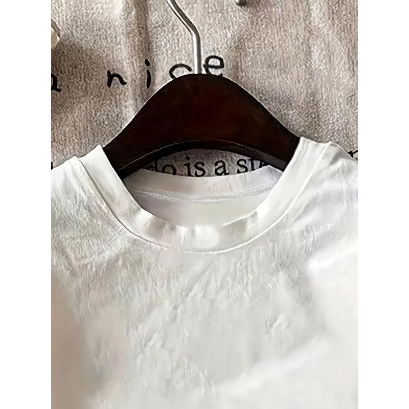 European Sizes Children Children Kids Vintage Italian Pattern Print T-Shirt - Short Sleeve Round Neck Casual Top, Letter Design