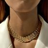 Mesh Design Exaggerated Cuban Chunky Chain Zinc Zinc Alloy Clavicle Chain Fashion Hip Hop Necklace  Summer