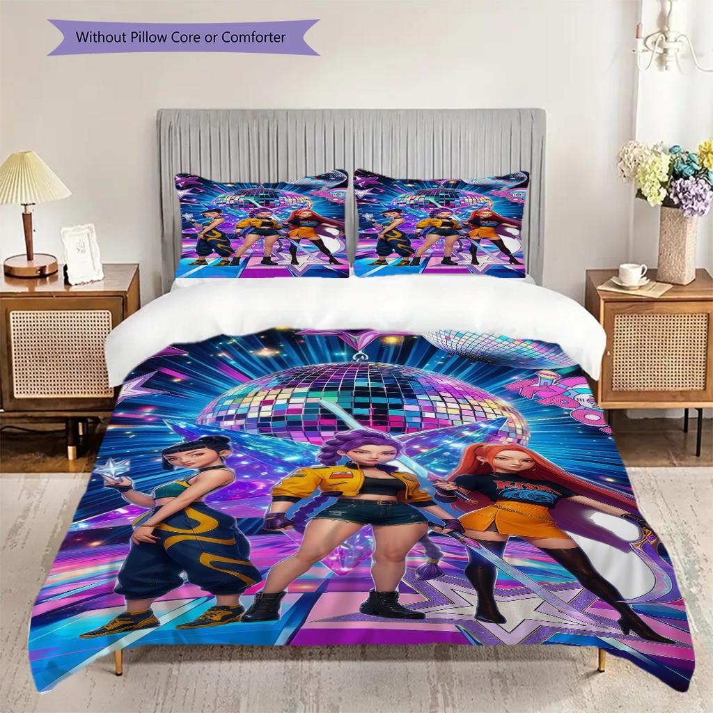 Vibrant Fashion Fusion Three-piece set(1 * duvet cover + 2 * pillowcase, without core)Christmas birthday gift Soft and comfortable Bedding set