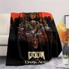 1PC DOOM The Dark Ages Print Flannel Blanket, High quality Comfortable for All Seasons, Home Decor, Warmth and Comfort, Perfect for Christmas Gifts