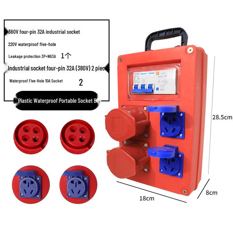 Compact Industrial Power Strip with RCD and Display for Construction Sites
