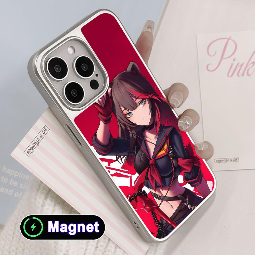 Arknights Zima Silver Plating Magsafe Mobile Phone Case for iPhone 17 16 15 14 13 12 11 Air Pro Max Plus Colorful Cover