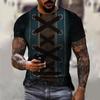 Moda Druk 3D Alternatywne Zabawne Graficzne Koszulki Lato Krótki Rękaw Osobowość Kreatywne Topy Casualowa Męska Koszulka Streetwear