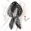 70*70cm Fashion Silk Satin Hair Scarf Women Handkerchief Printed Female Square Head Bandana Small Neck Muffler Hijab Lady Girl