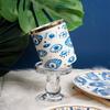 European Ceramic Blue Storage Jar Eye Print Scented Candle Jar Bedroom Jewelry Cosmetics Ring Box Delicate Nut Storage Container