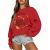 Women's Casual Long Sleeve Christmas Print Round Neck Top for Holiday Festive Wear
