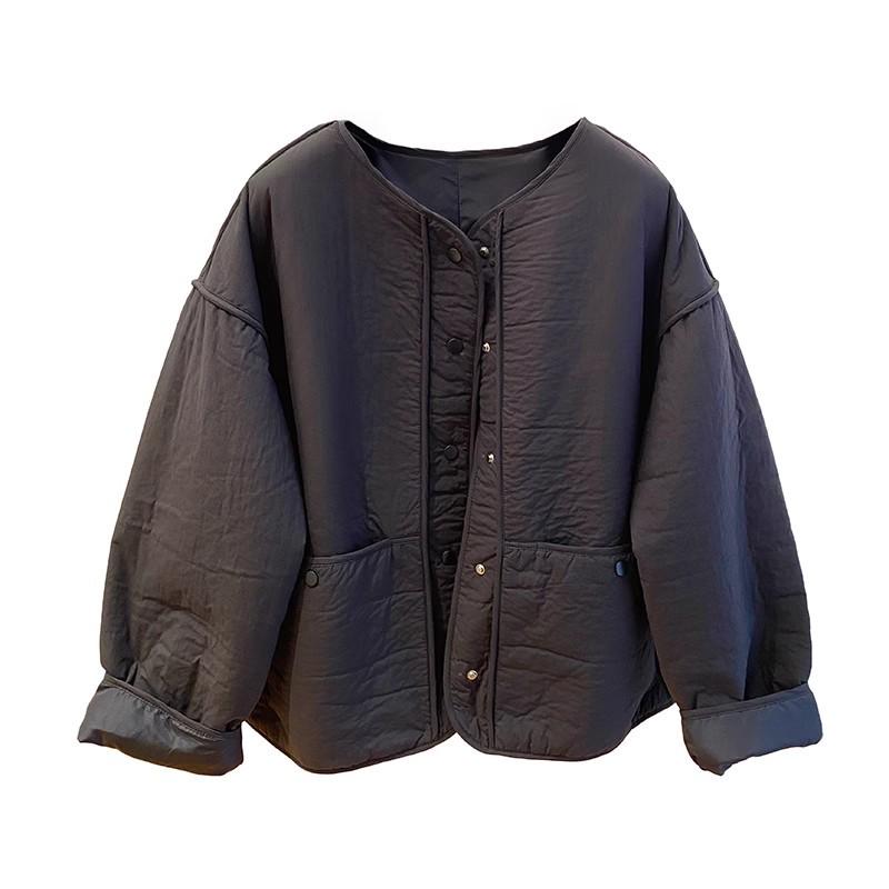 2026 Winter Korean Style Cotton Padded Jacket - High-End, Collarless, Loose Fit, Warm, and Versatile
