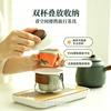 Light luxury glass express cup tea separation, one pot and two cups of travel tea set, portable storage bag, holiday souvenir