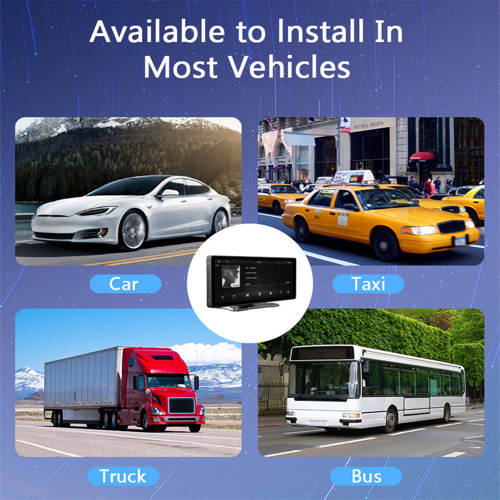 Portable 9.3" IPS Screen Multimedia Player Compatible with  Wireless CarPlay Android Auto Mirror Link