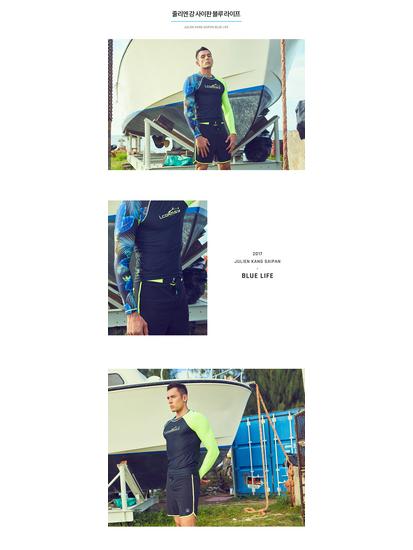 "Traje de Buceo de Manga Larga para Hombre Coreano de Secado Rápido con Protección Solar para Snorkel, Surf y Playa".
