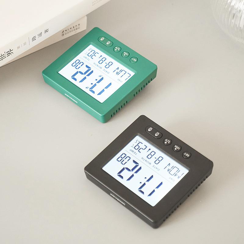 Digital Alarm Clock For Students With Lcd Display And Temperature Gauge