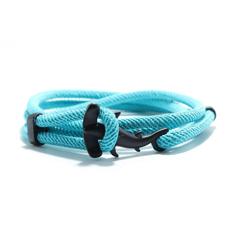 Ocean Animal Shark Bracelet Homme Female Multi-layer Adjustable Charm Braslet Camping Jewelry Beach Accessories Gift For Lovers