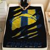 Los Angeles Chargers Print Flannel Blanket, High Quality Comfortable for All Seasons, Home Decor, Warmth and Comfort, Perfect for Christmas Gifts