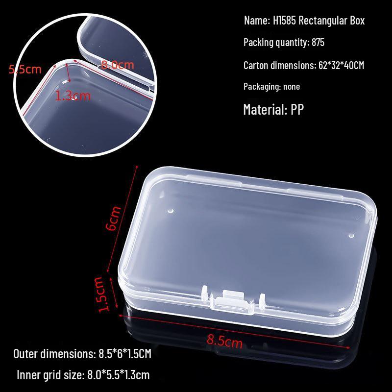 Rectangular Transparent PP Plastic Storage Box for Stationery, Cards, Hardware, Jewelry, and Fishing Gear