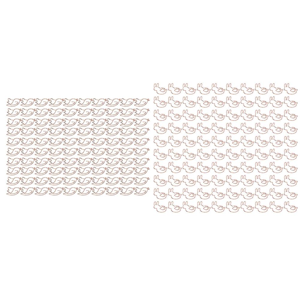 100PCS Paper Clips Portable Cute Animal Shape Electroplating  Gold Metal Paper Clip Box Office S