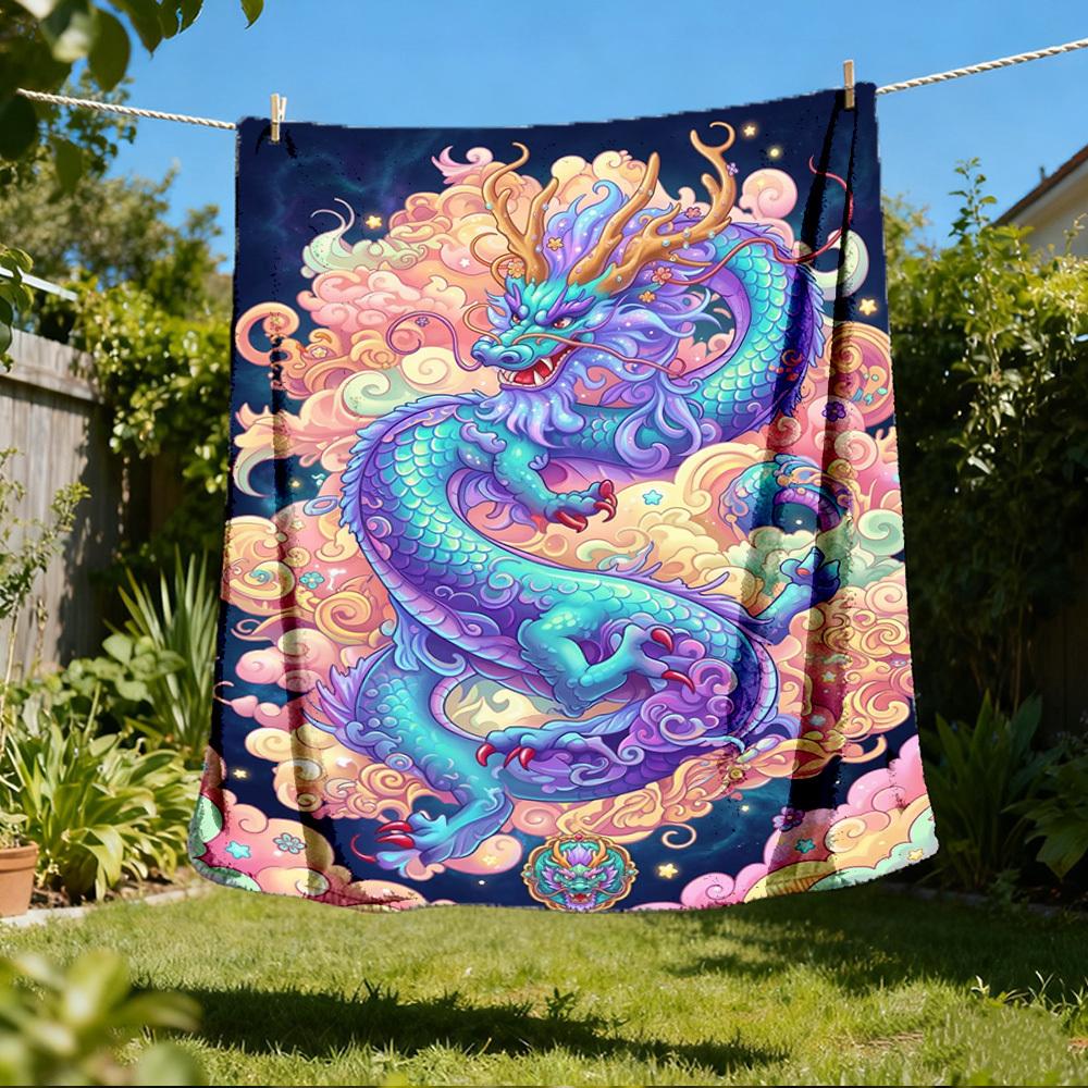

1pc Dragon FantasyOutdoor Blanket, Soft And Comfortable Blanket, Casual Warm Outdoor Blanket, Good Birthday Gift yy260328082 75x90cm