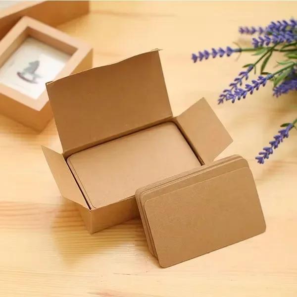 100/50/10 Pcs Colorful Retro Kraft Paper Card, Greeting Invitation Gift, DIY Note, Blank Handwritten Message Card