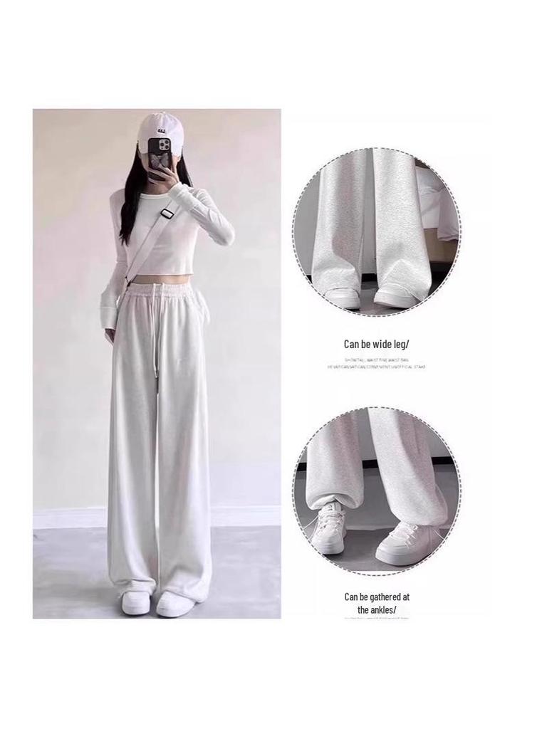 Girls' Wide-Leg Cuffed Pants - Spring/Autumn Casual Long Trousers for Kids