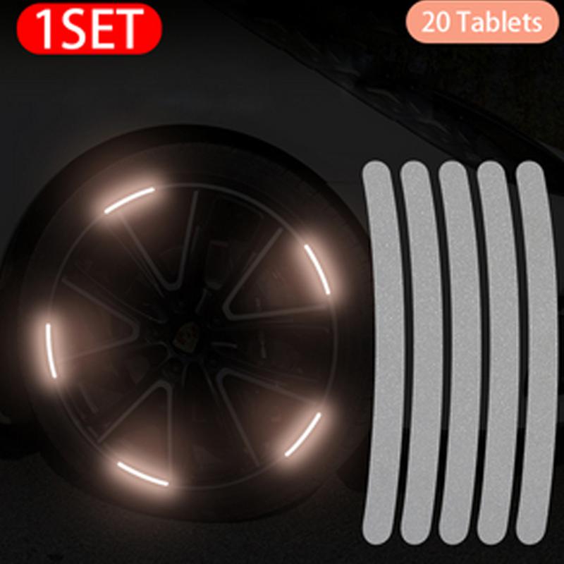 20 ks Reflexní nálepka na auto Kola Dekorace Nálepka Nálepka na náboj kola Reflexní nálepka Přizpůsobená karoserie Světelné nálepky