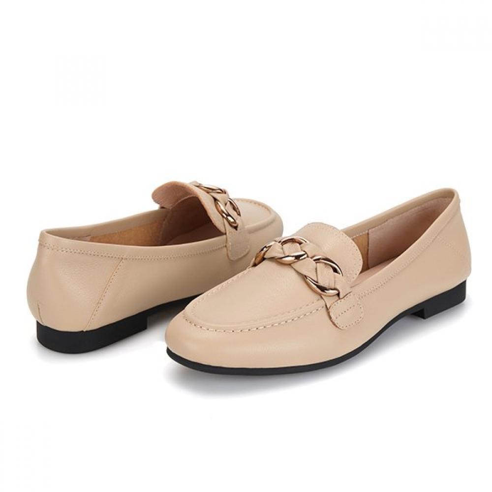BARBARA Leather Basic Chain Decoration Women Loafer 1.5cm Bbg140be