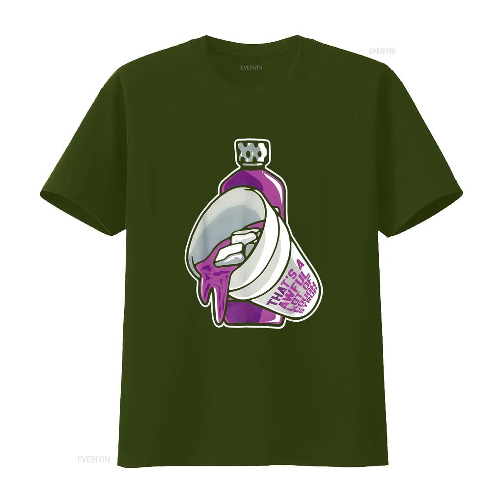 Double Cup That S A Awful Lot Of Cough Syrup T Shirt Vintage Washed Comfortable Slightly Versatile Unisex Top For Everyday Wear