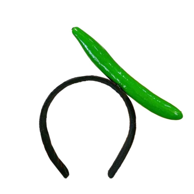 Novelty Knitted Headbands Stuffed Vegetables Hairbands Comfortable Costume Headpiece for Party Costume Accessory