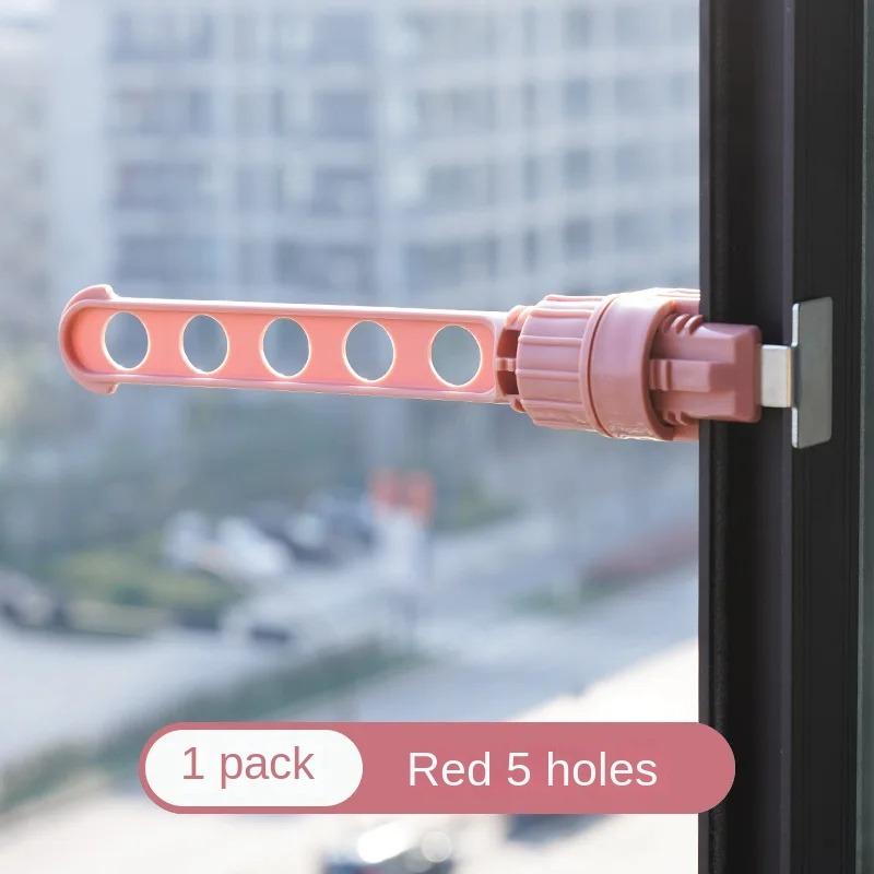 Folding Wall Mount Clothes Hanger Wall Mounted 5-Hole Hanger Punch-Free Bathroom Space Saving Clothes Hangers 5-Hole Drying Rack