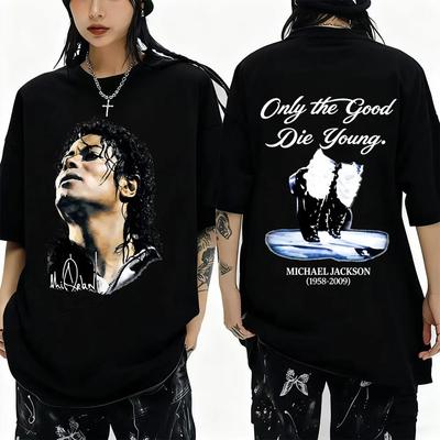 2026 Michael Jackson King of Pop T-shirt Men Women Vintage Gothic Rock T Shirts Men's Punk Oversized Short Sleeve T-shirts Streetwear