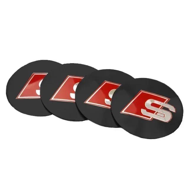 56/60/65/75mm 4pcs Car Wheel Center Hub Cap Badge Logo Sticker 8s A6 A3 A4 A5 A6 Q2L Q3 Q5 Q7 Q8 R8 S4 S8 S7 RS5 RS8 RS6s8