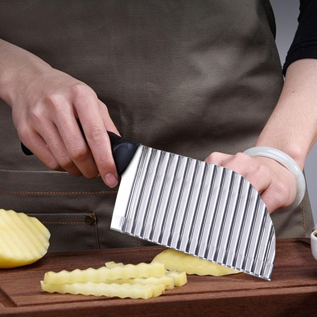 Crinkle Cutter For Veggies Potatoes, Crinkle Knife For Chopping Cucumber Carrot Fruit, Knife Stainless Steel For French Fries