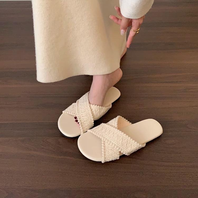 Fashion Beach Shoes Slippers Women Summer Slides Sabot Flat Scandals Rome Shoes Woman 2025 Slippers For Swimming Pool Beach Summer Flat