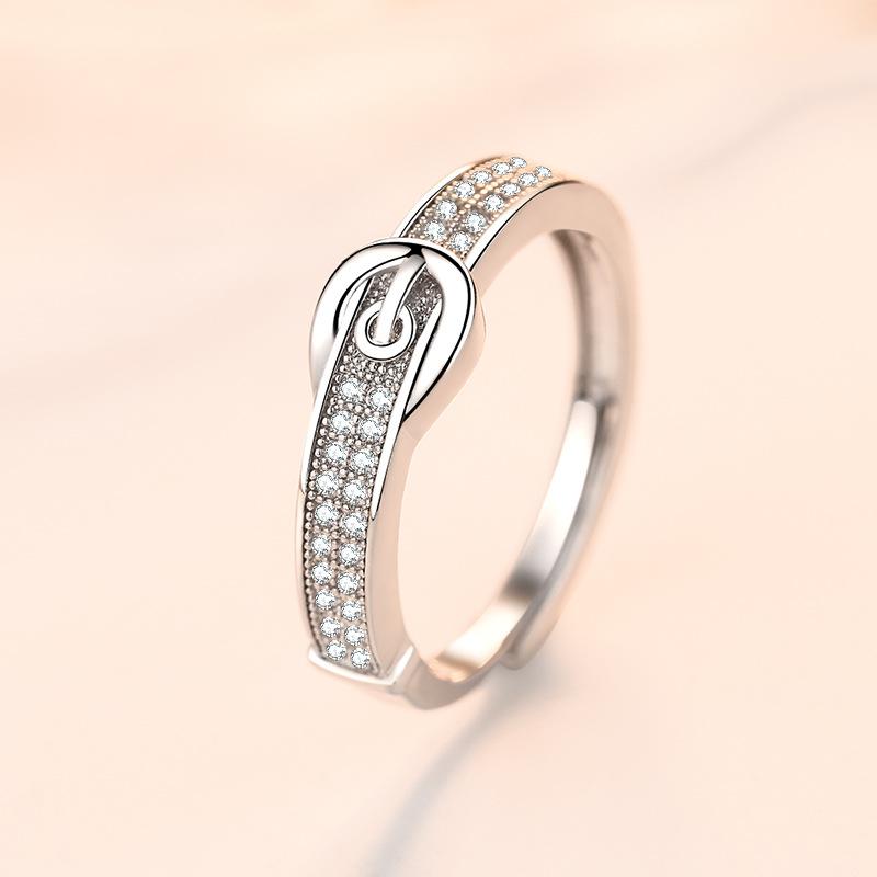 925 Silver Ring Heart AAA Zircon Open Adjustable Engagement For Women Wedding Fashion Jewelry Party Gifts