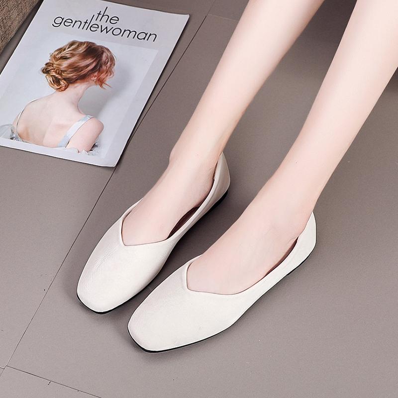 Fashion Women's Shoes 2025 High Quality Shallow Women's Flats Fashion Square Toe Daily Flats Women Hot Sale Plus Size Flat Low Heels