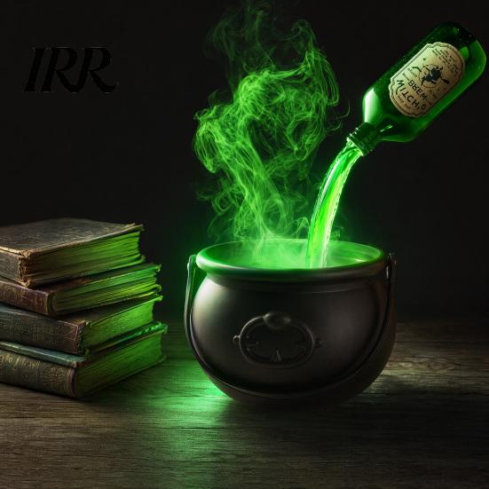 Halloween Party Decor Witch Cauldron, Large Plastic Black Bucket with Floating Potion Bottle, Durable Decoration Spooky Soup Pot for Home Porch,