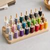 Fly-Tying Thread Rack Wood-Toned Craft Supply Organizer Compact