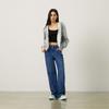 MLB Klassische Minimalistische Kette Bestickt Amerikanisches Logo Einfarbig Weites Bein Lange Jeans Damen Jeans Indigo 3FDPB1044-50INS