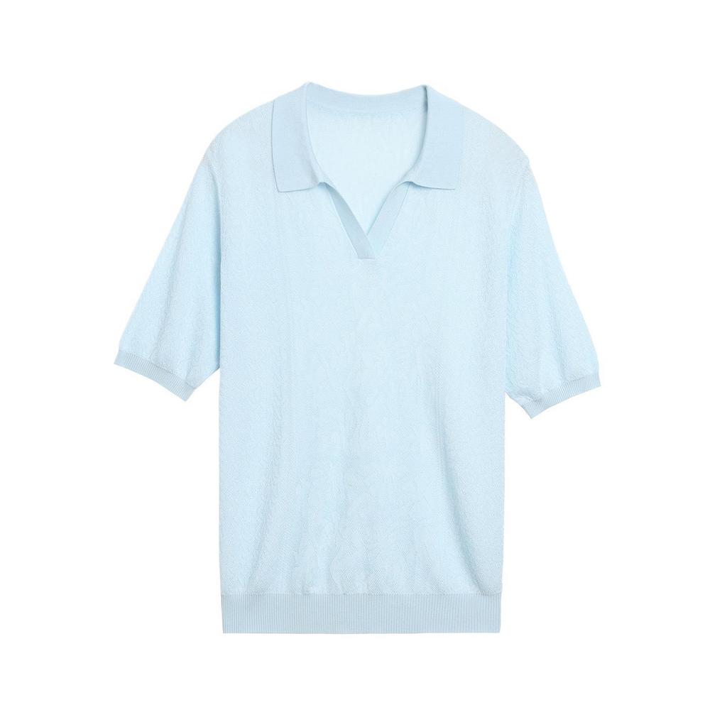 Young Mother’s Summer Ice Silk Jacquard Knit Top - 2026 New Short-Sleeved T-Shirt for Mother’s Day