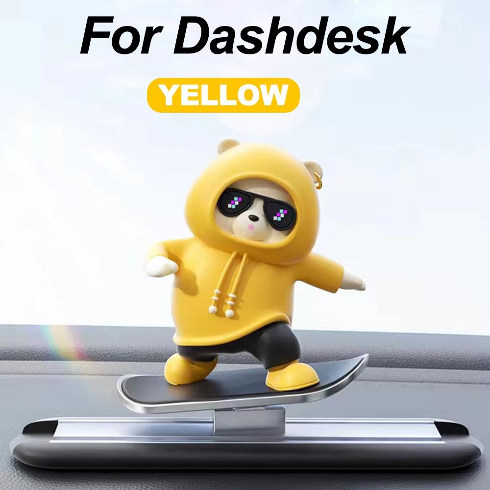 Novas Decorações para Painel de Carro Urso de Skate Placa de Estacionamento Magnética Carro Desenho Animado Criativo Acessórios de Interior