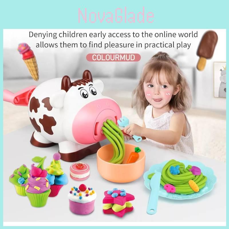 New Diy Cartoon Colorful Clay Cute Cow Noodle Maker Children's Playset For Creative Fun