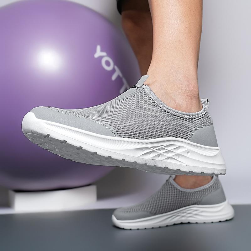 One-Foot Casual Shoes Men's Mesh Breathable Lightweight Sports Shoes Fashionable Versatile Trendy Travel Shoes Comfortable