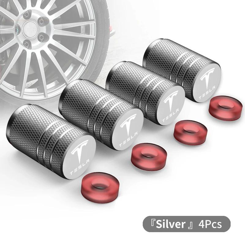

Car Sticker 2025 Hot 4Pcs Car Wheel Air Valve Dust Cap Metal Tire Valve Stem Cover For Tesla Model 3 Y S X 2021 Roadster Cybert