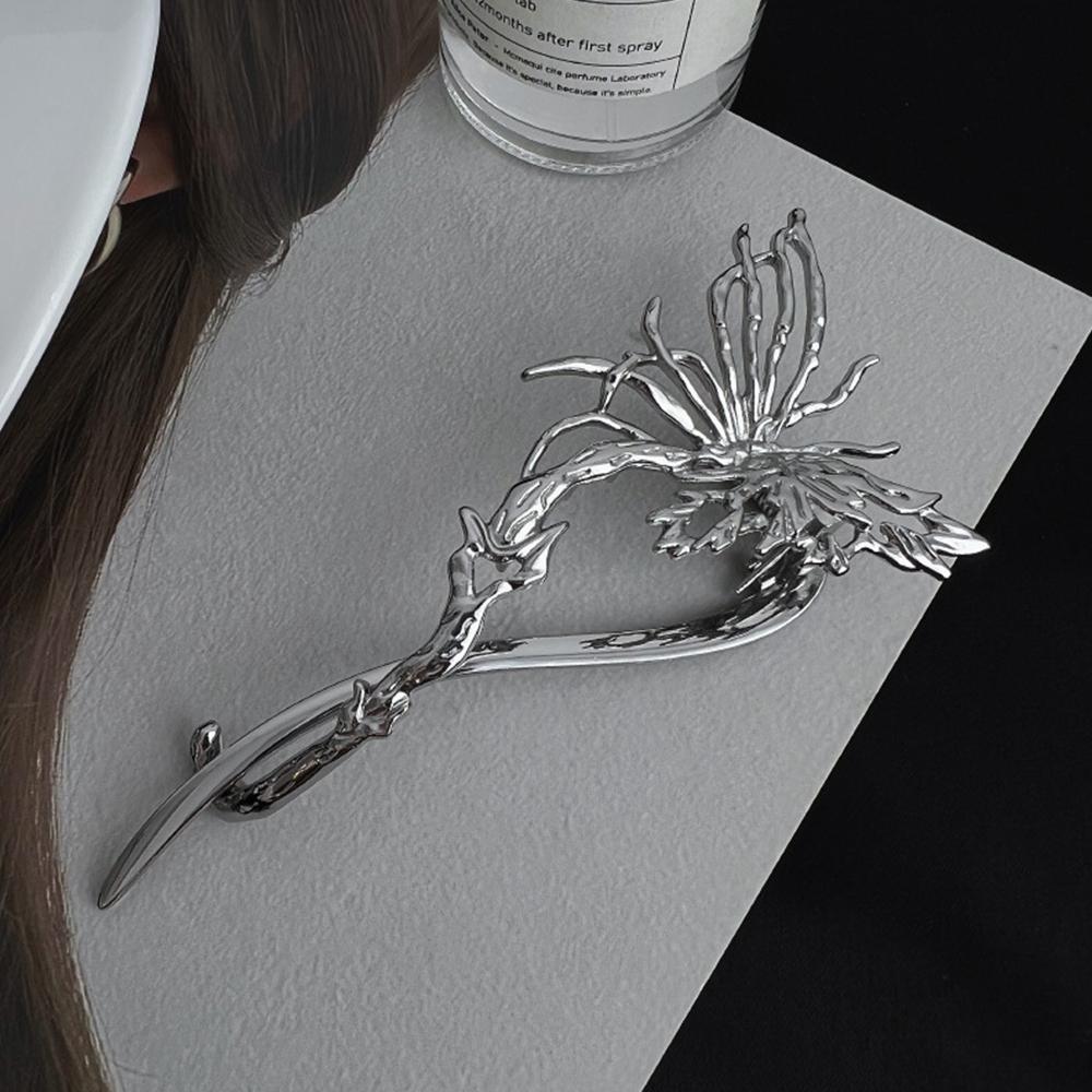 Large Size Butterfly Alloy Hairpin Back of Head Plate Word Clip Hair Accessory  for Women