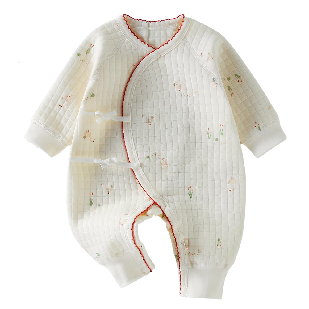 Reegoo Peter Baby Girls and Coverall Long Front Newborn Baby Shower Size Months Clothes, Boys, Romper, Sleeve, Opening, Clothes, Gift, 100% Cotton,