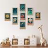 9pcs Retro Solar System Wall Art Nursery Space Pictures Retrospace Galaxy Wall Decor Outer Space Paintings Prints Sci-Fi Planet Posters for Boys