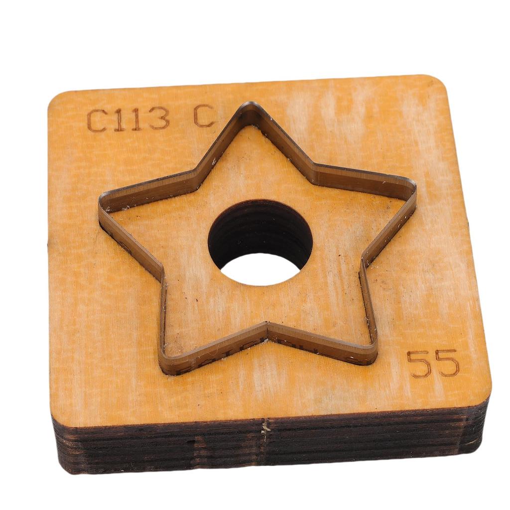 Star Leather Cutting Die Wooden Base Incisive Steel Blade Multifunctional Leather Die Cutter for Crafts Decors