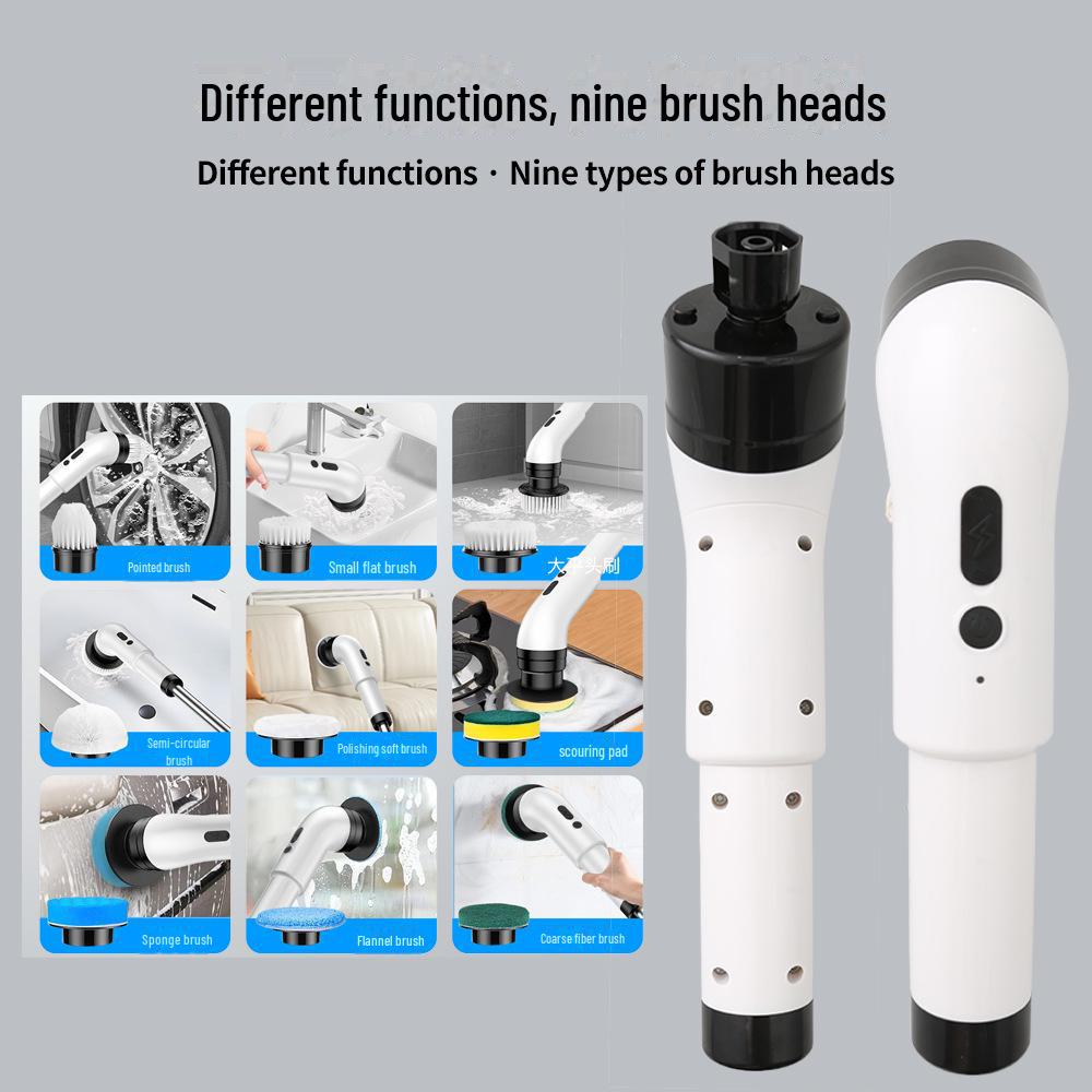 Expandable Long-Handle Electric Cleaning Brush for Kitchen, Bathroom, and Toilet